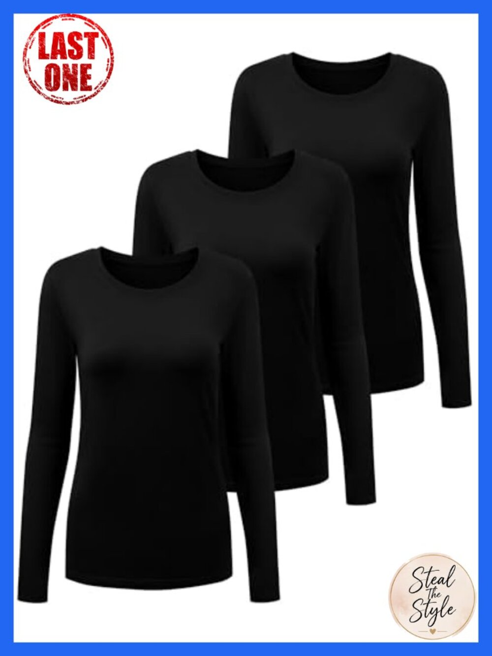 3 Pack Underscrub Long Sleeve Crew Neck Comfort Tee Scrub Undershirt